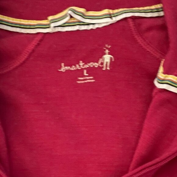 SMARTWOOL Merino Wool Base Layer 1/4 Zip Top Womens Red Long Sleeve, Size L - Picture 4 of 8